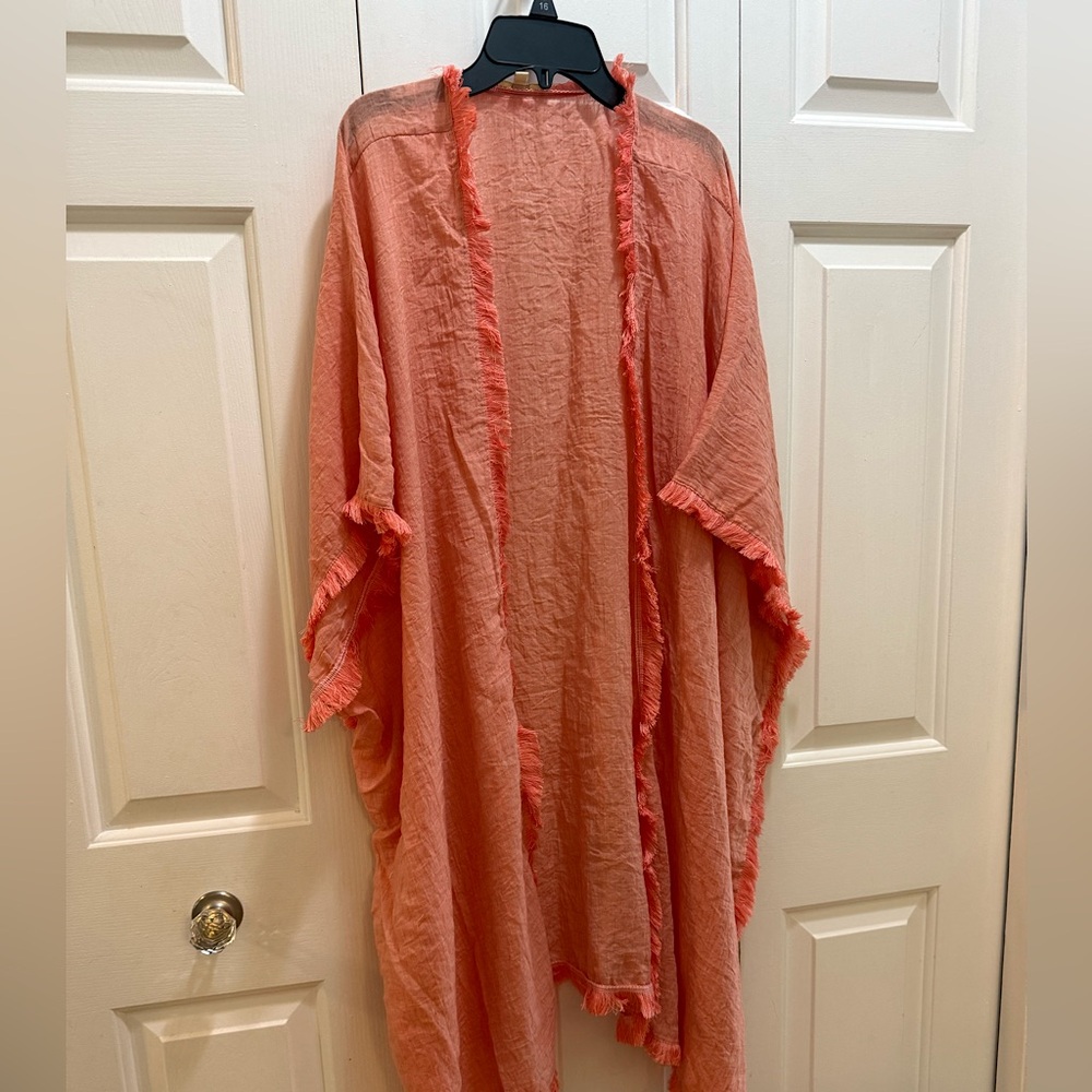 Kori Coral Fringe Kimono